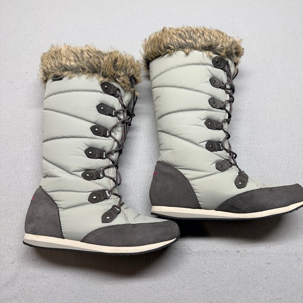 LL‎ Bean Snow Boots Quilted Suede Faux Fur Women Winter Insulated Size 6.5